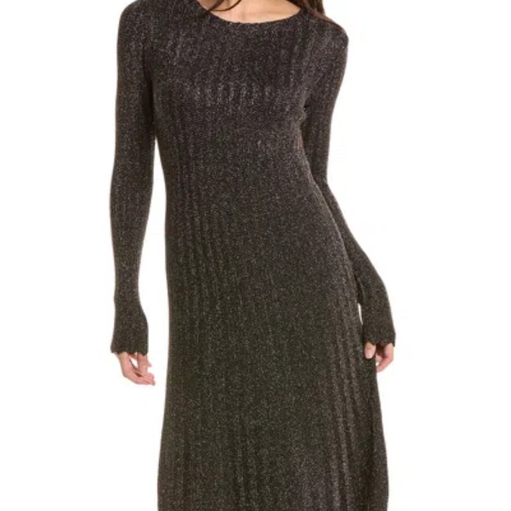 NWT Elie Tahari Shimmering Charcoal Long Sleeve Dress / Size S / Almost $400!